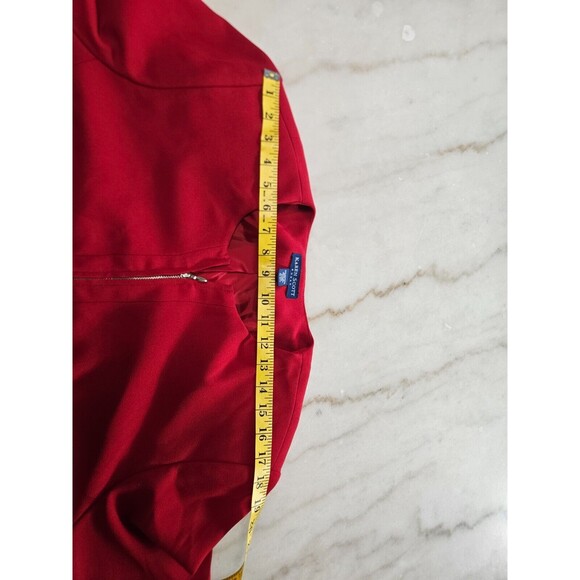 Karen Scott Women's Red Zip-Front Blazer Jacket, 20W, Classic Polyester Design - Picture 7 of 8